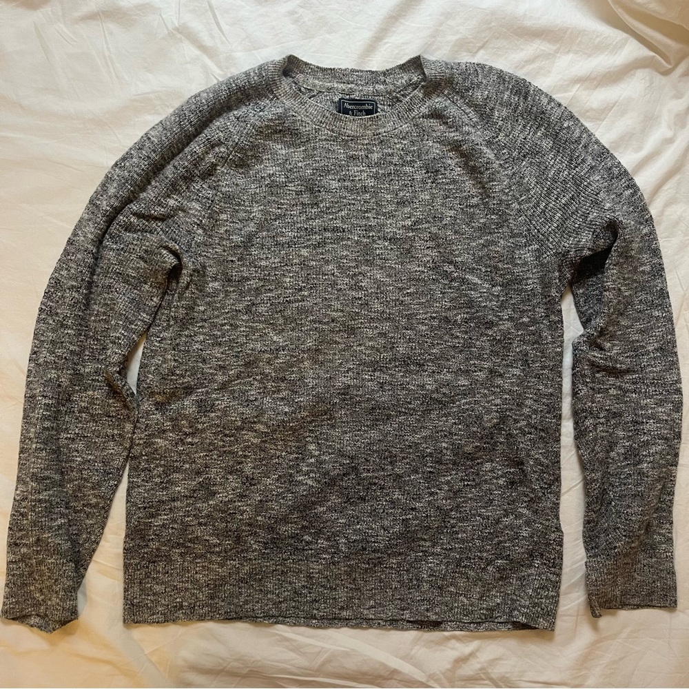 Abercrombie Gray Marled 100% Cotton Crewneck Sweater size Men’s Small